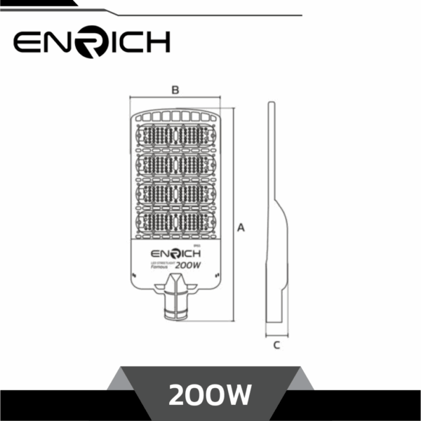 ENRICH โคมไฟถนน LED 200W รุ่น FAMOUS - Image 3