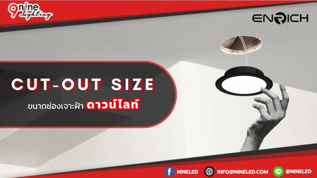 Cut-out Size ขนาดช่องเจาะฝ้าดาวน์ไลท์