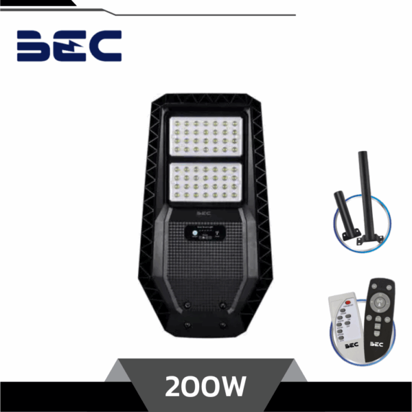 BEC โคมไฟถนนโซล่าเซลล์ LED 200W รุ่น OXFORD