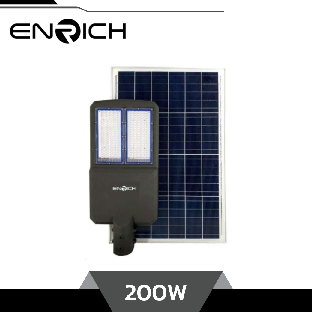 ENRICH โคมไฟถนนโซล่าเซลล์ LED 200W รุ่น PRO II